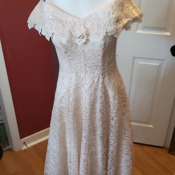 Cachet by Bari Protas lace Prom Dress 1980's - Picture 11 of 16